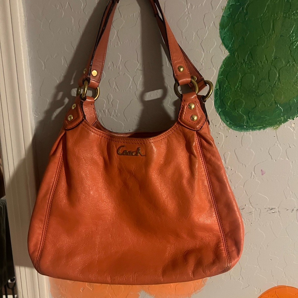 Coach peach Pink Leather Women's Bag